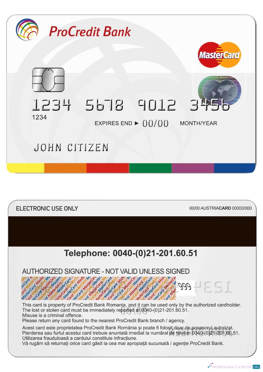 Download Romania ProCredit MasterCard Photoshop template